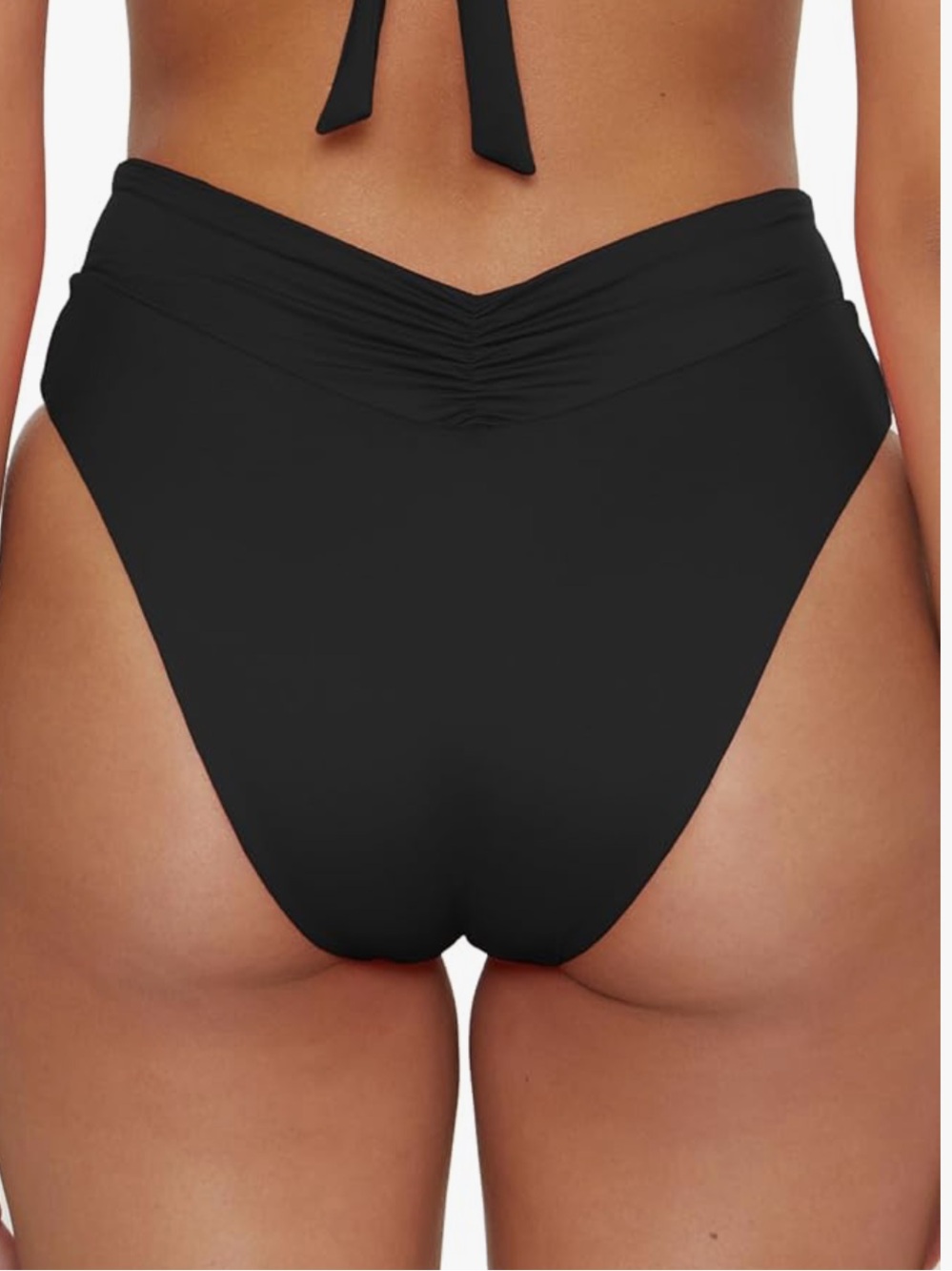 BECCA Color Code High Waisted Shirred Bikini Bottom, Cheeky Coverage-Sz MED - Picture 3 of 6